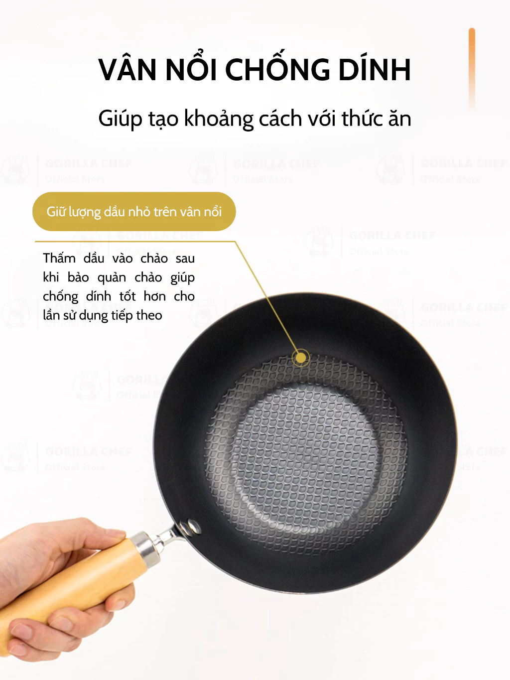 GORILLA CHEF 多機能ノンスティックフライパン 22cm 全熱源対応 炭素鋼製