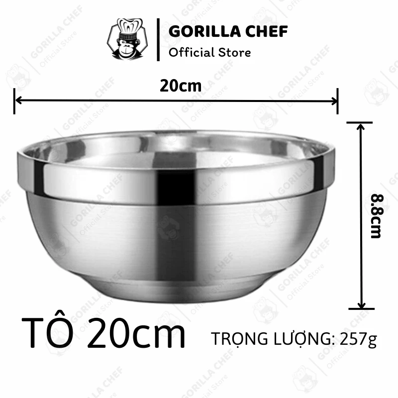 Gorilla Chef 韓国式2層断熱ステンレスボウル 12cmセット
