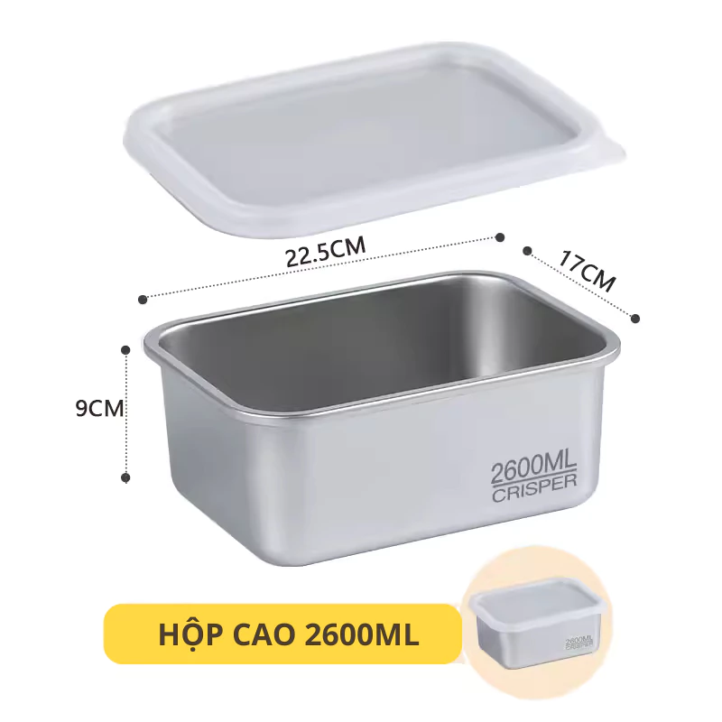 Gorilla Chef ステンレス製食品保存容器 2600ml - 鮮度保持・BPAフリー安全フードコンテナ