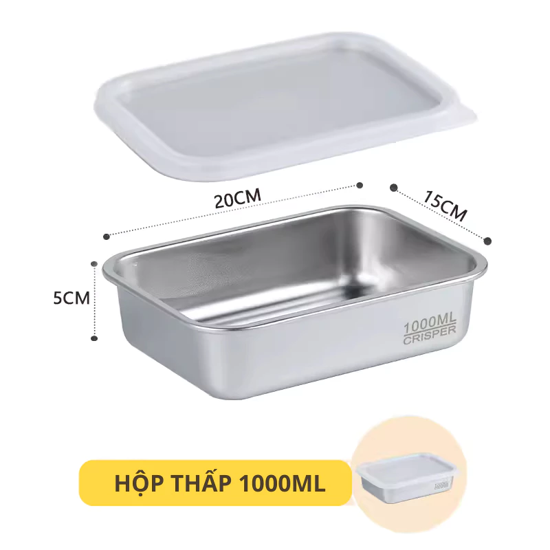 ゴリラシェフ ステンレス低型食品保存容器 1000ml 密閉安全 BPAフリー