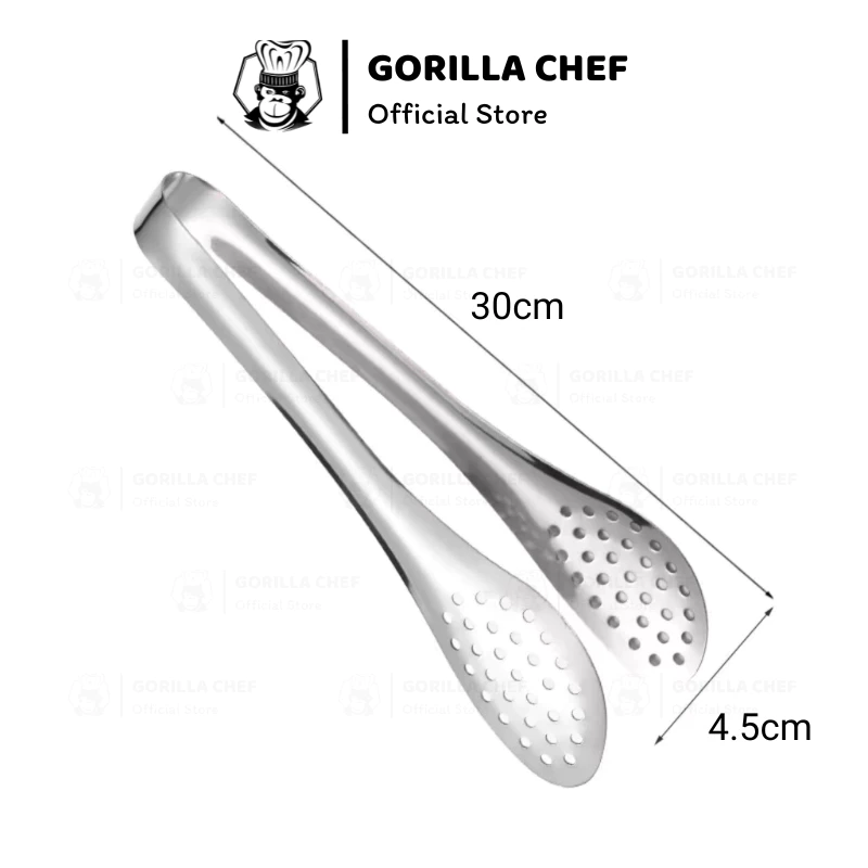 GORILLA CHEF ステンレス製万能トング 33cm - 丸型フードトング