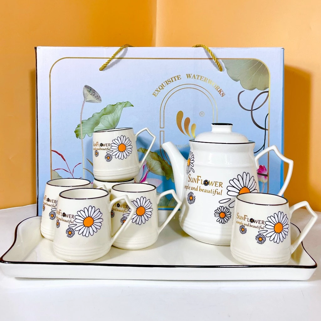 GOSUブランド 菊柄 上質磁器 茶器セット - 高級感あふれるおもてなしを