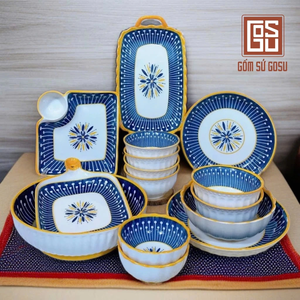 ゴスブランド 北欧風土錦柄食器セット 艶やか美釉薬 上質タイプ1