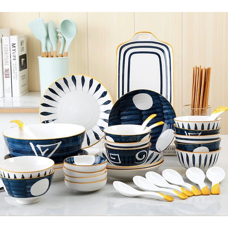 GOSU 和風食器セット 23点セット - 高品質セラミック製 鉛フリー 安全素材