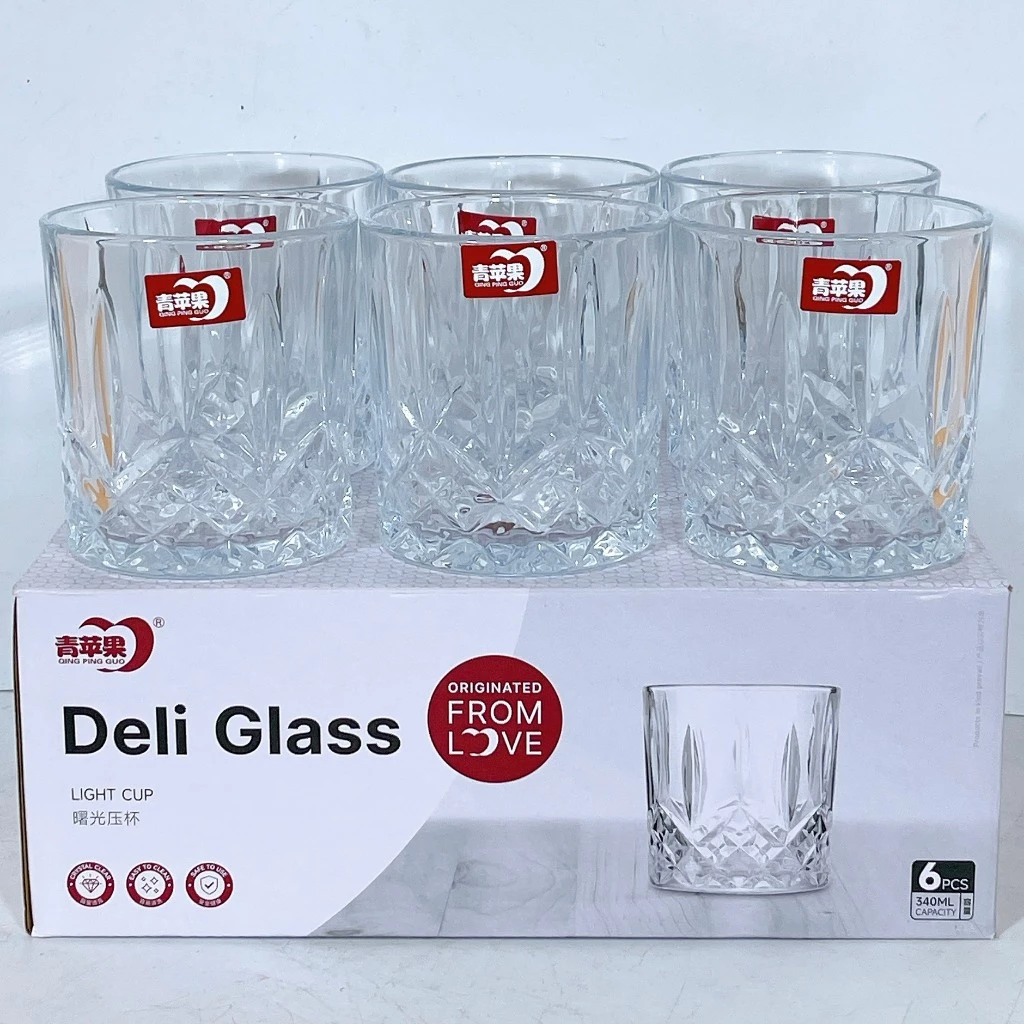 Gosu モダンホワイト ガラスカップ 6個セット KB036-2 340ml – スタイリッシュで安全な食卓を
