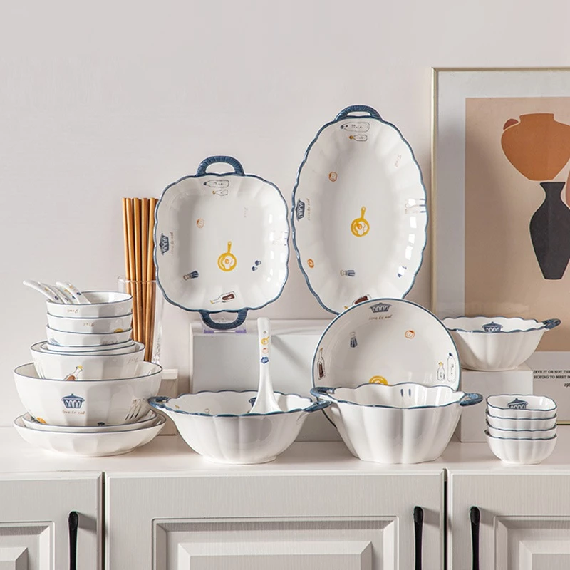 ゴースー 北欧デザイン柄入りセラミック食器セット - 電子レンジ・食洗機対応