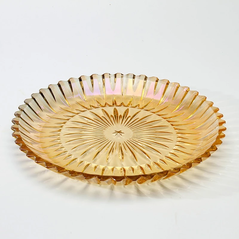 Gosu 高級クリスタルガラス製 お正月用お菓子・ジャム皿トレイセット