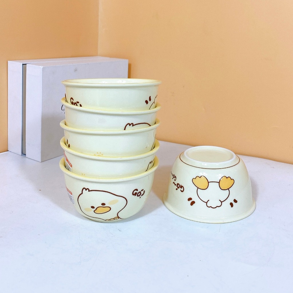 Gosu ゴールデンダック キュート 陶器プレート 子供用 高級釉薬仕上げ