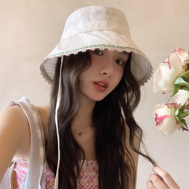 GOÛT DE JUN リバーシブル バケットハット レディース 夏用ビーチハット（花柄＆ストライプ・UVカット）
