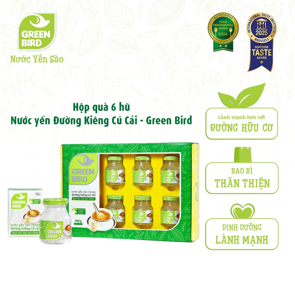 Green Bird 甜菜糖使用 燕の巣ドリンク 72g×6本 ギフトセット 糖質オフ 健康・美容サポート
