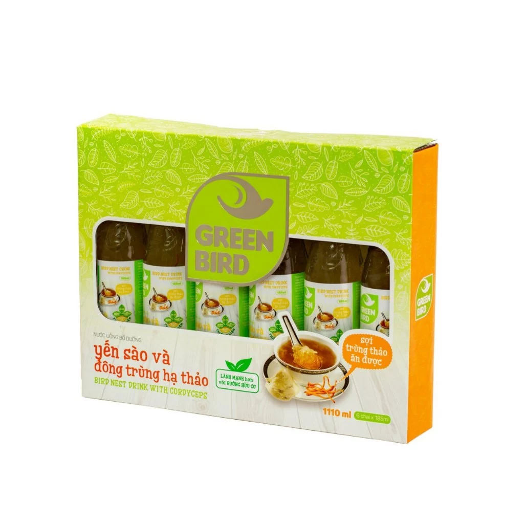 グリーンバード 燕の巣＆冬虫夏草 栄養ドリンク 185ml x 6本 ギフトボックス | 健康サポート