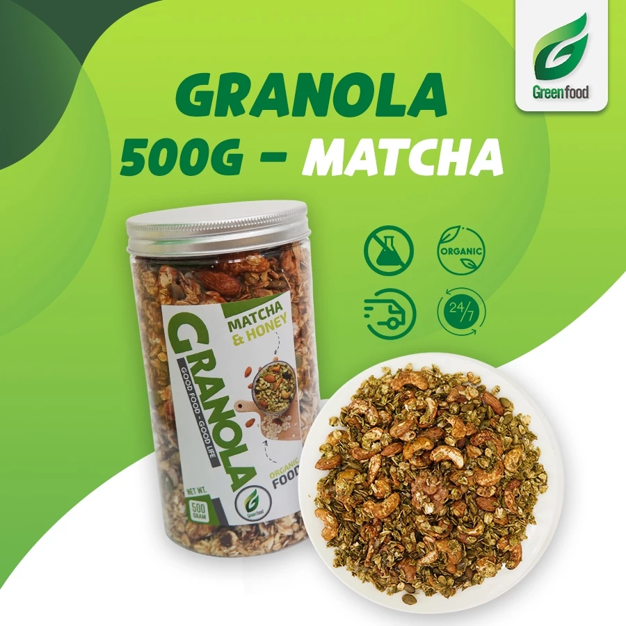 GreenFood 抹茶グラノーラミックス (500g) - 栄養満点＆便利なシリアル