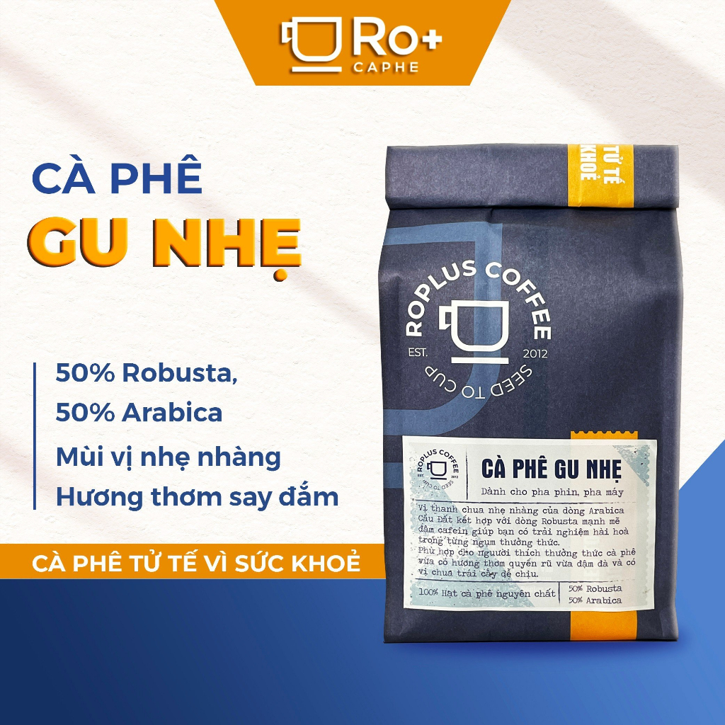 Gu Light Pure Coffee Roasted with Moc - Machine Filtered - フルーツ由来の強くて少し酸味のあるコーヒー - Roplus Coffee - 250gr - フィルター抽出