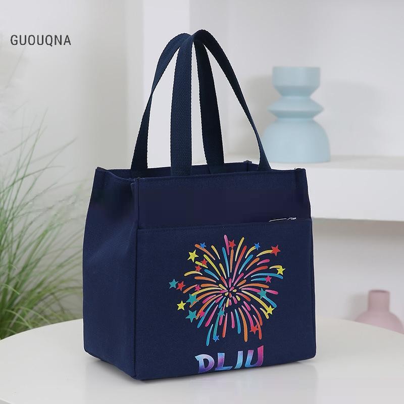Guouqna BASL トートバッグ 花火柄 大容量 オフィス弁当バッグ 15L Guouqna