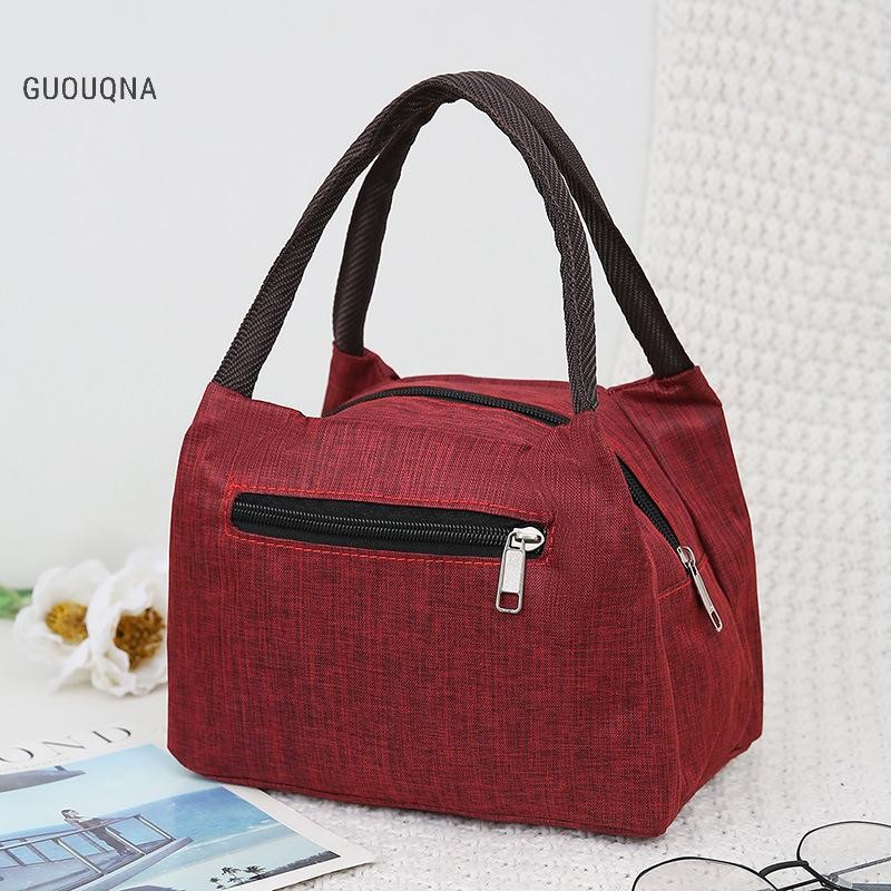 Guouqna ランチバッグ オックスフォード防水保温弁当バッグ 大容量 Guouqna