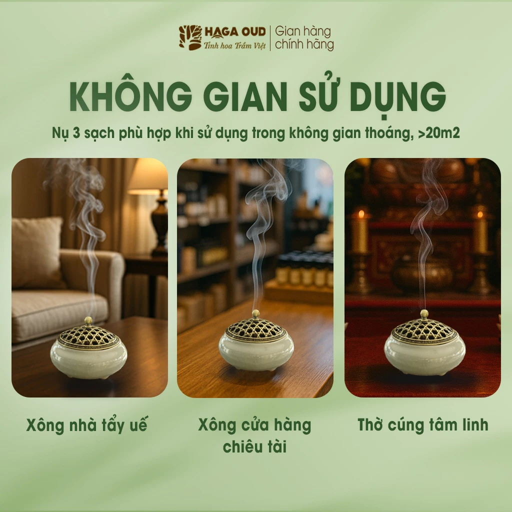 HAGA 3クリーン 純粋沈香つぼみ線香 100%天然成分 空間浄化・癒し 甘く温かい香り