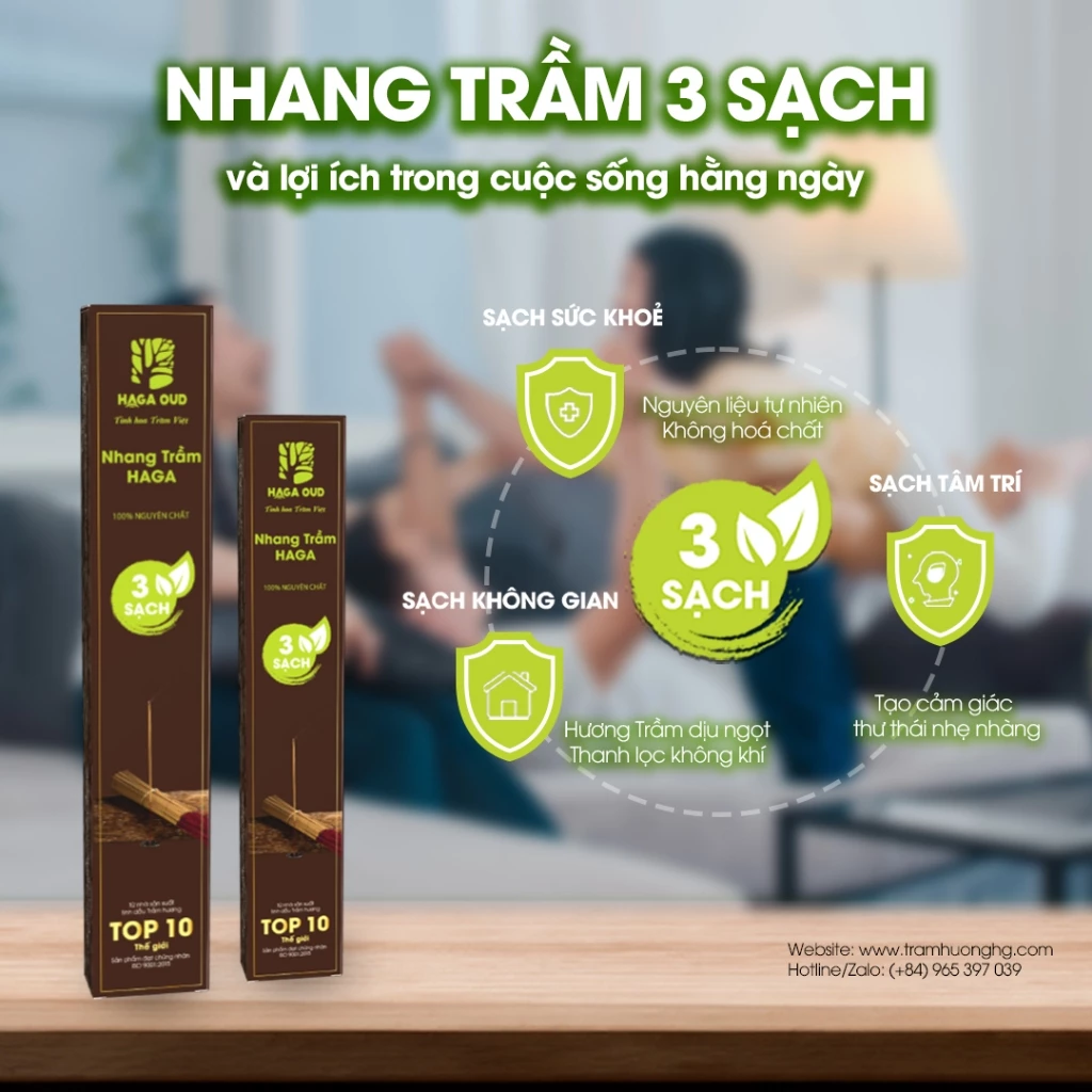 HAGA 3クリーン 沈香お線香 3箱セット（30cm/50本入）- 100%天然沈香使用、心安らぐ香り、煙控えめ、安心安全