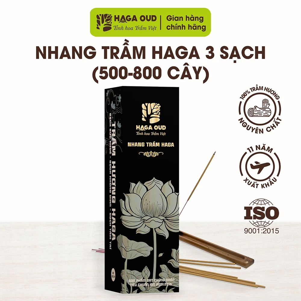 ハガ沈香線香 500本 (30cm) 3クリーン 100%純粋沈香粉\n安心安全 経済的 厳かな香り