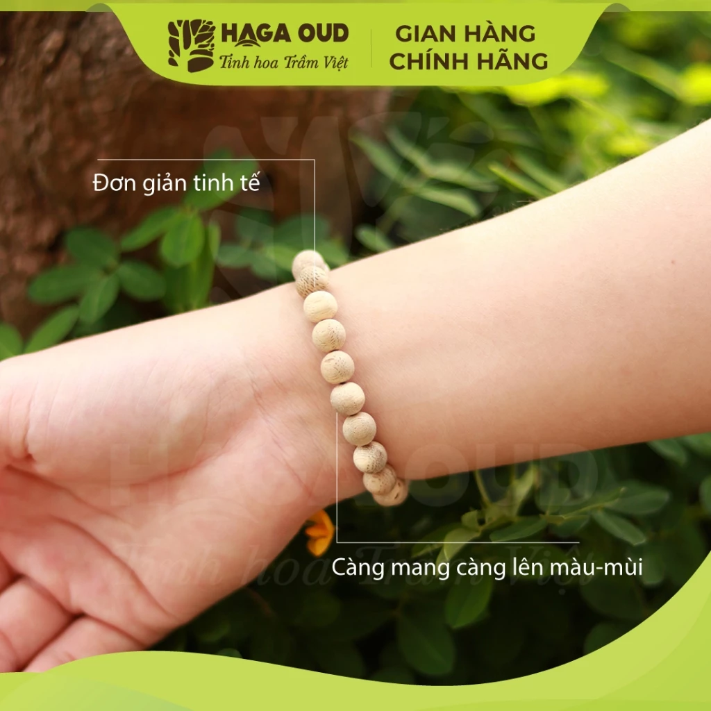 HAGA天然沈香木ブレスレット 8-16mm | 100%本物沈香 邪気払い 金運アップ 優しい香り