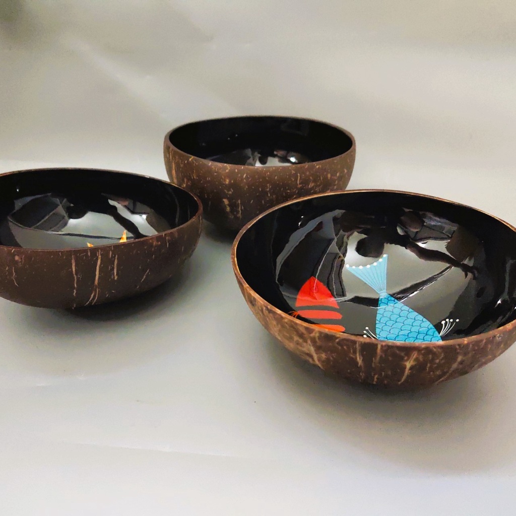 ベトナム雑貨 2種のココナッツボウル 鯉のアート 漆塗りの通販 ベトナム雑貨 2種のココナッツボウル 鯉のアート 漆塗りの通販
