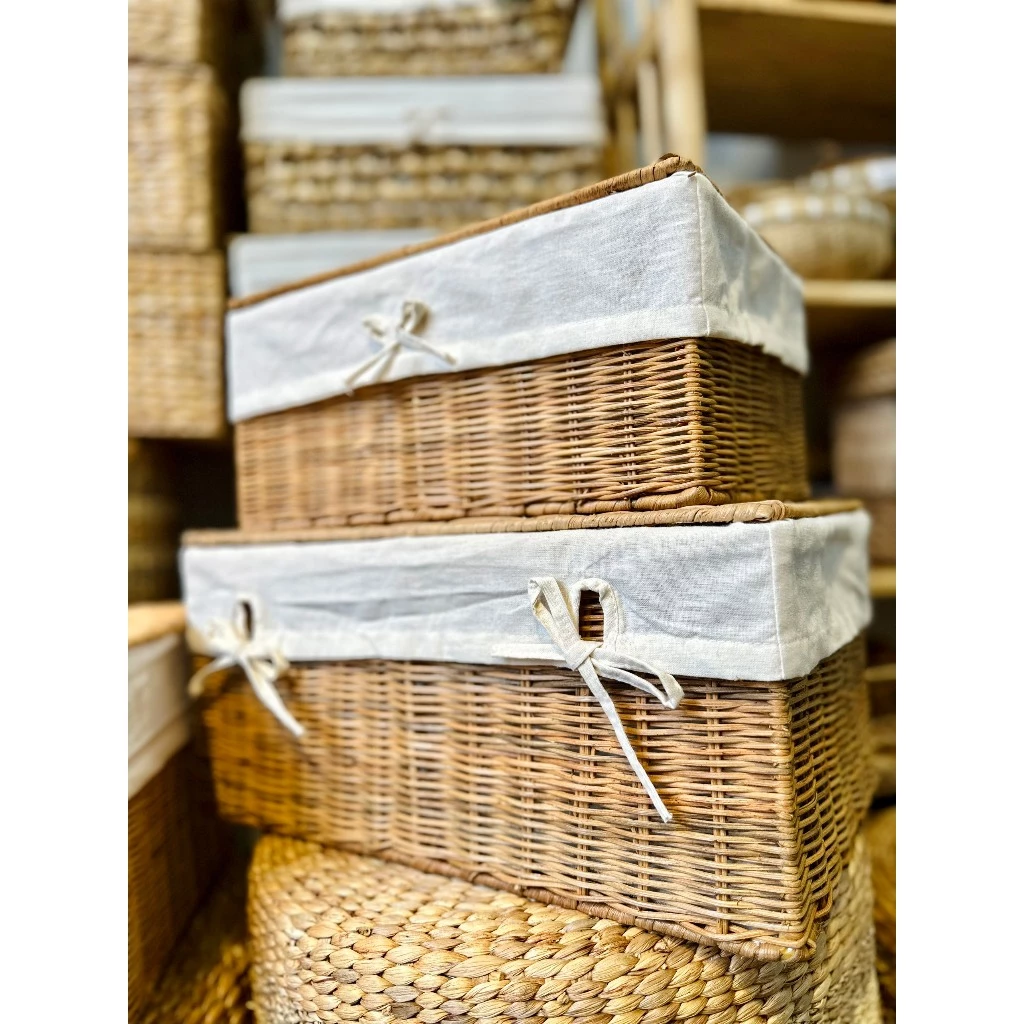 職人手編み ラタン多目的収納バスケット Lサイズ | ランドリーバスケット | フードトレイ | 天然素材 籐製雑貨