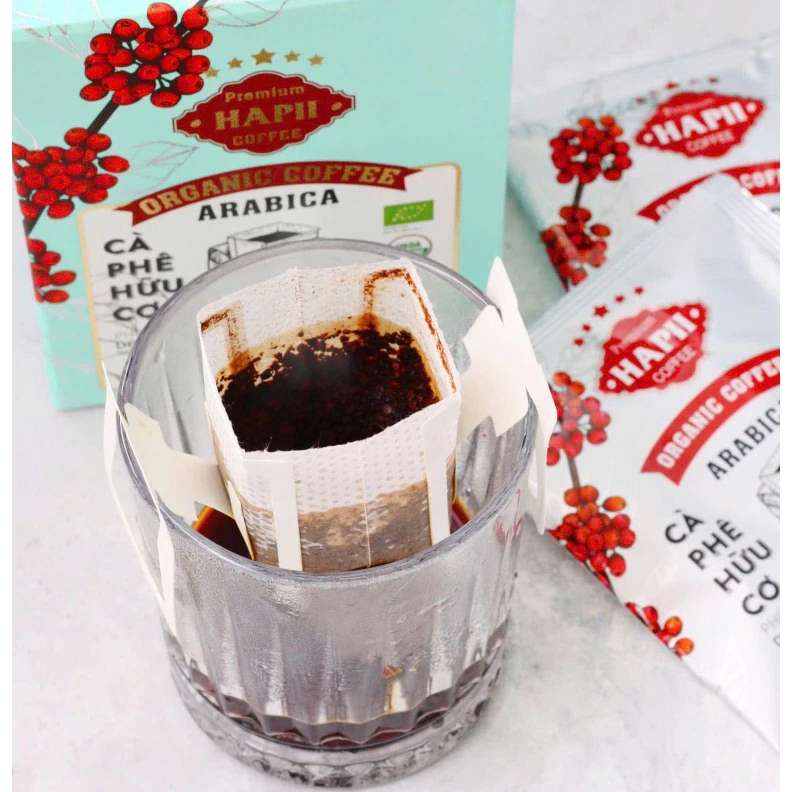 ハピイコーヒー 有機アラビカ ドリップバッグコーヒー 6袋入り | 個包装 挽きたてレギュラーコーヒー