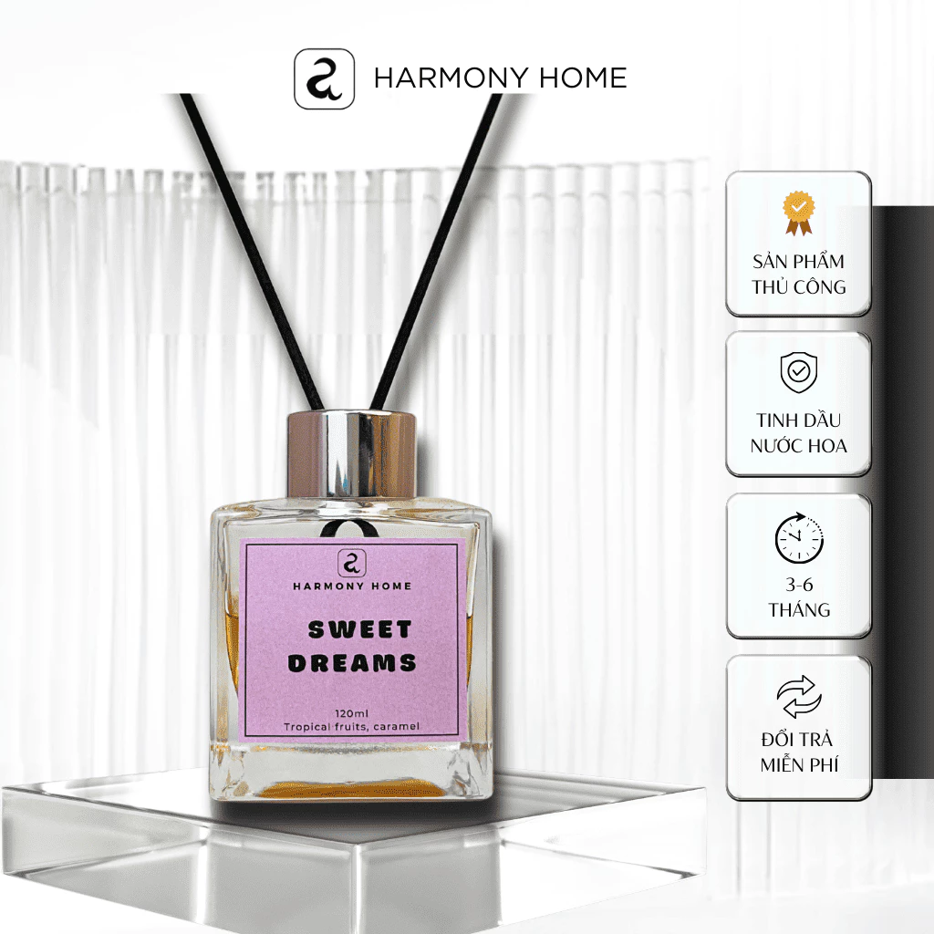 【Harmony Home】スウィートドリームズ アロマディフューザー – 甘く心安らぐ香り 120ml