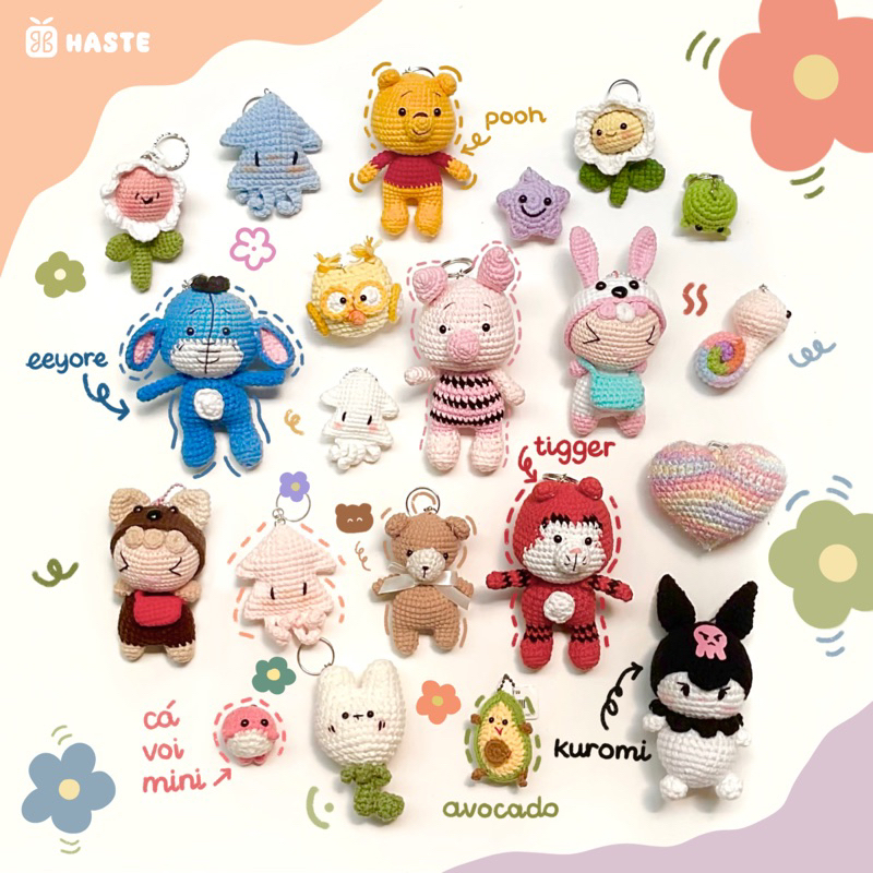 Haste ぬいぐるみシリーズ もこもこアニメキャラクターキーホルダー