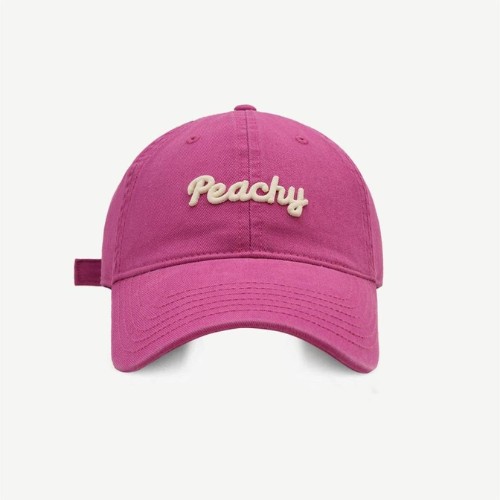 HAZIN Peachy キャップ 刺繍入り ハードフォルム ワンサイズ