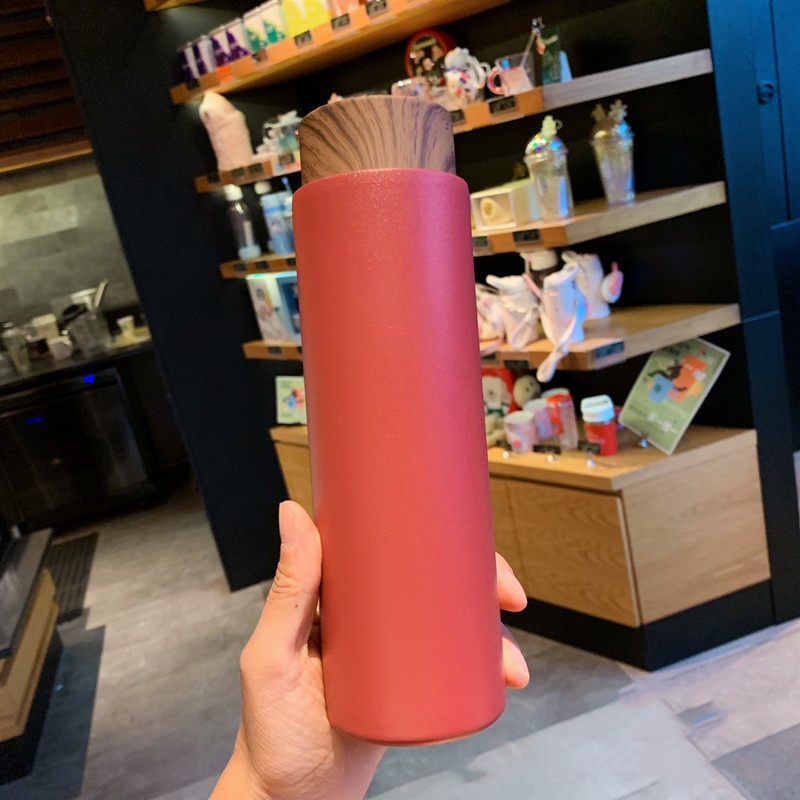 熱保有ボトル400ml木製穀物蓋304ステンレス鋼 - 本物のタイソ、ティーフィルタートレイ-COC COC -RED