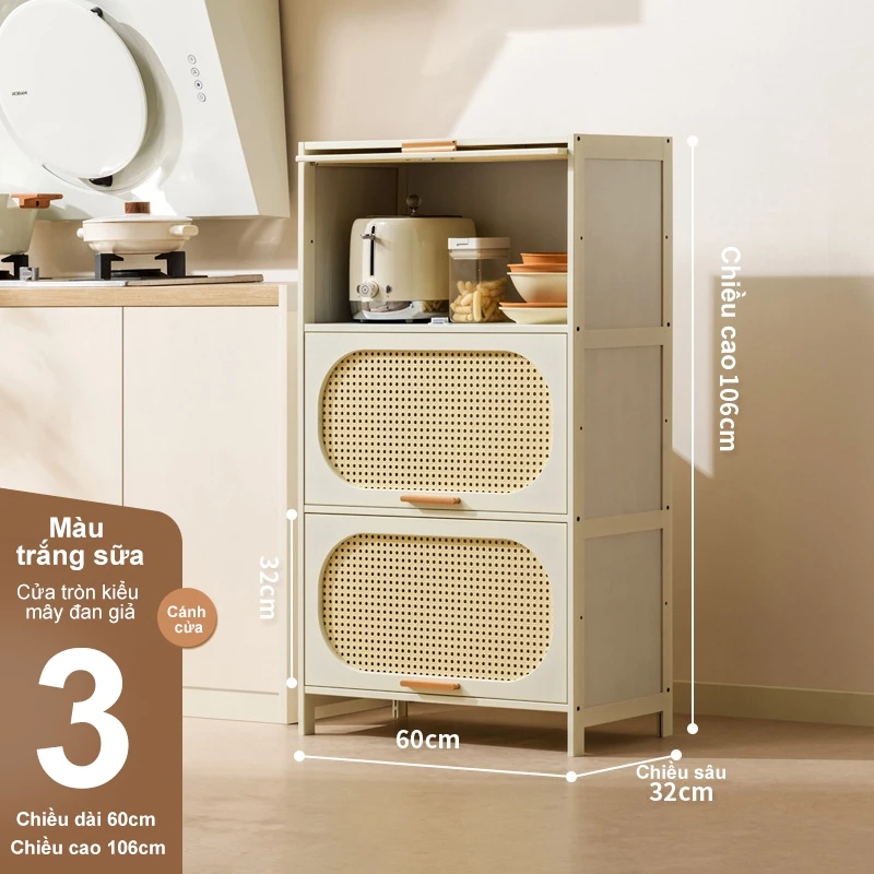 頑丈キッチン収納ラック<br>多機能レンジ台 3段式 60x32x106cm<br>高耐荷重家電ラック