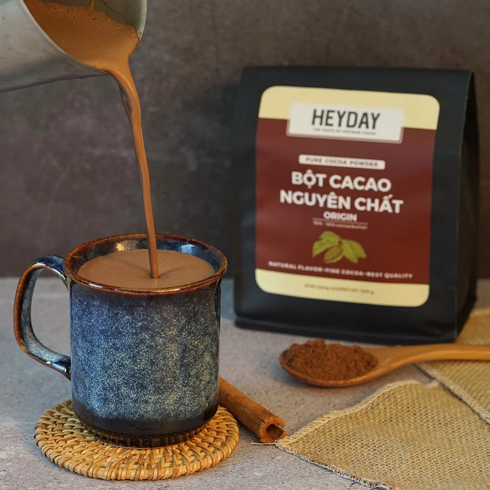 Heyday 100% ピュアオリジンカカオパウダー 500g ジップ袋入り - プレミアムライン