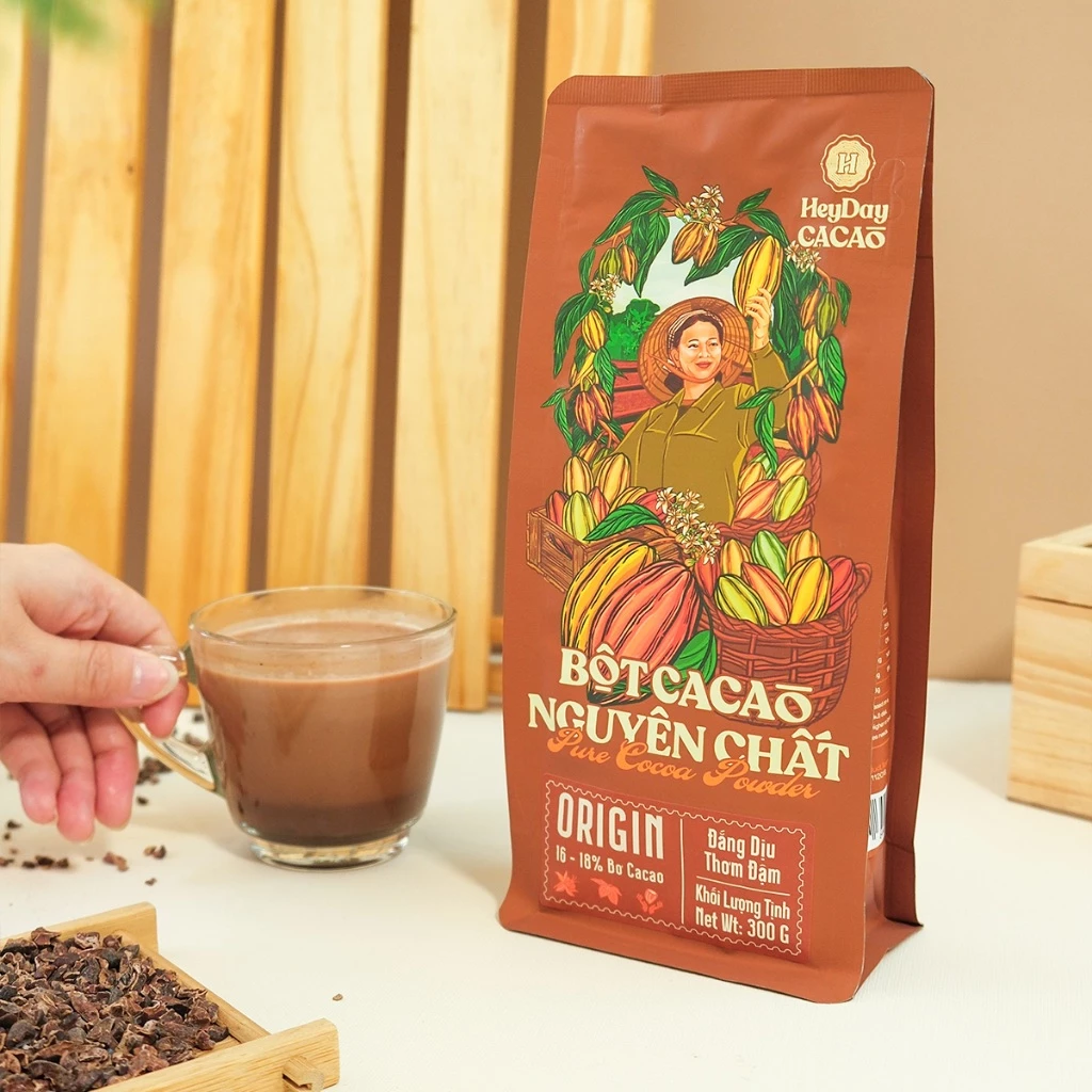 ヘイデイカカオ オリジン 100%ピュアカカオパウダー 300g ジップ袋入り - カフェ新登場