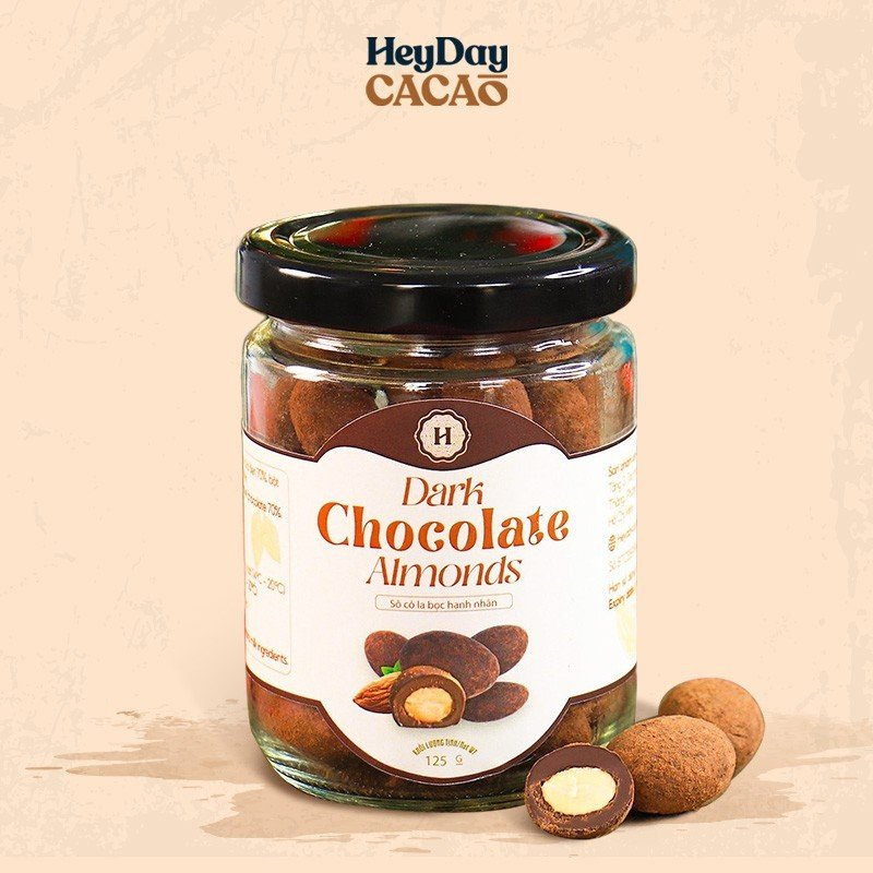 カカオアーモンド チョコレートでコーディングしたアーモンド 125g缶 HeyDay CACAO