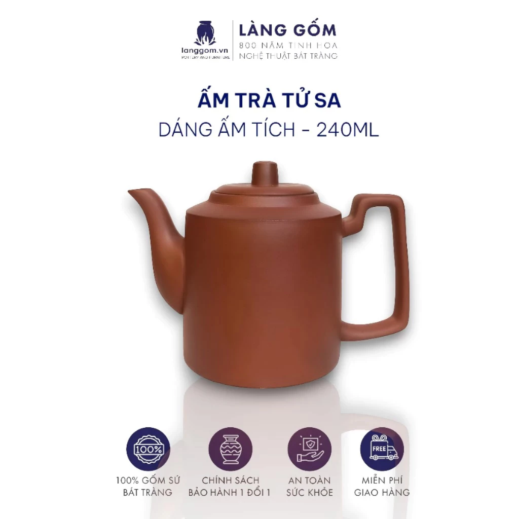 高品質無釉紫砂茶器 - クラシックな茶道スタイル - バッチャン陶器 - LÀNG GỐM