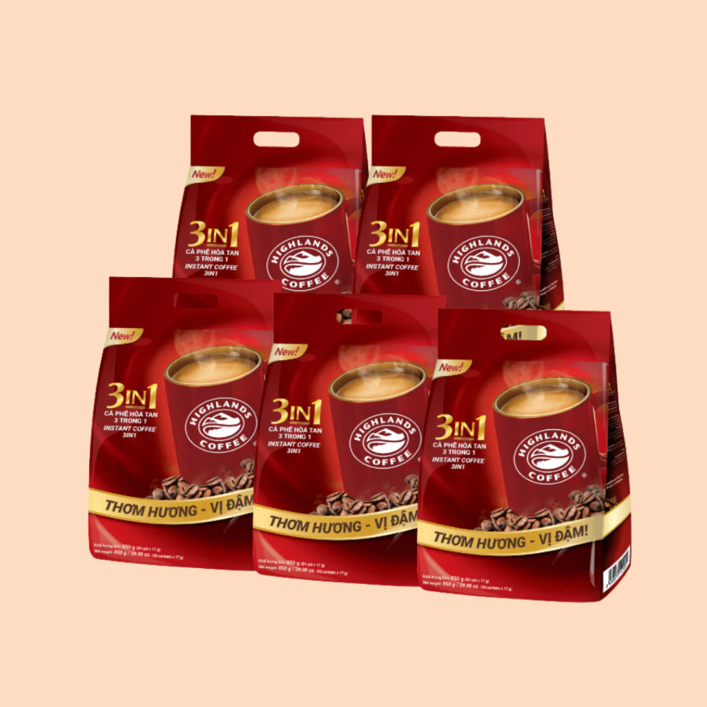 ハイランズコーヒー 3in1 インスタントコーヒー 大容量 50袋入×5パックセット | ベトナムの本格カフェ体験