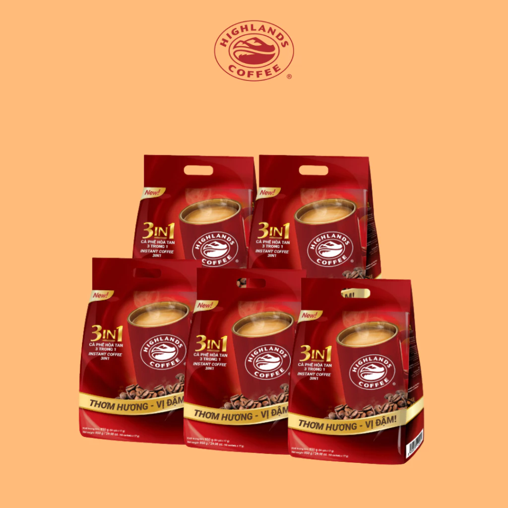ハイランズコーヒー 3in1 インスタントコーヒー 大容量 50袋入×5パックセット | ベトナムの本格カフェ体験