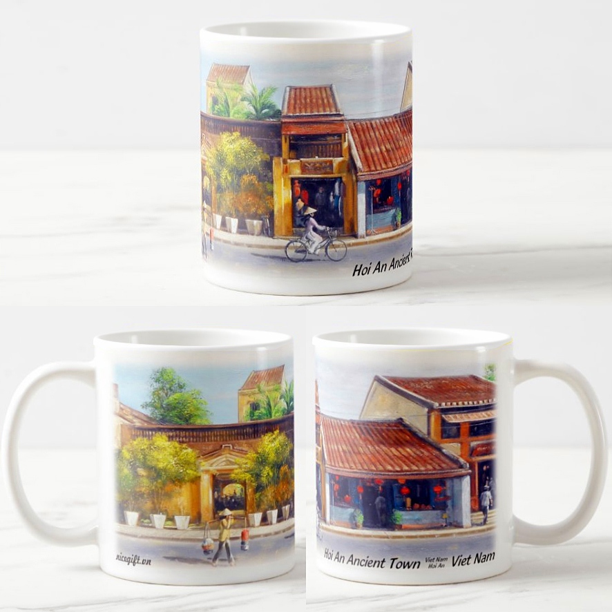ホイアート ベトナム遺産マグ 手描き陶器 250ml ホイアート