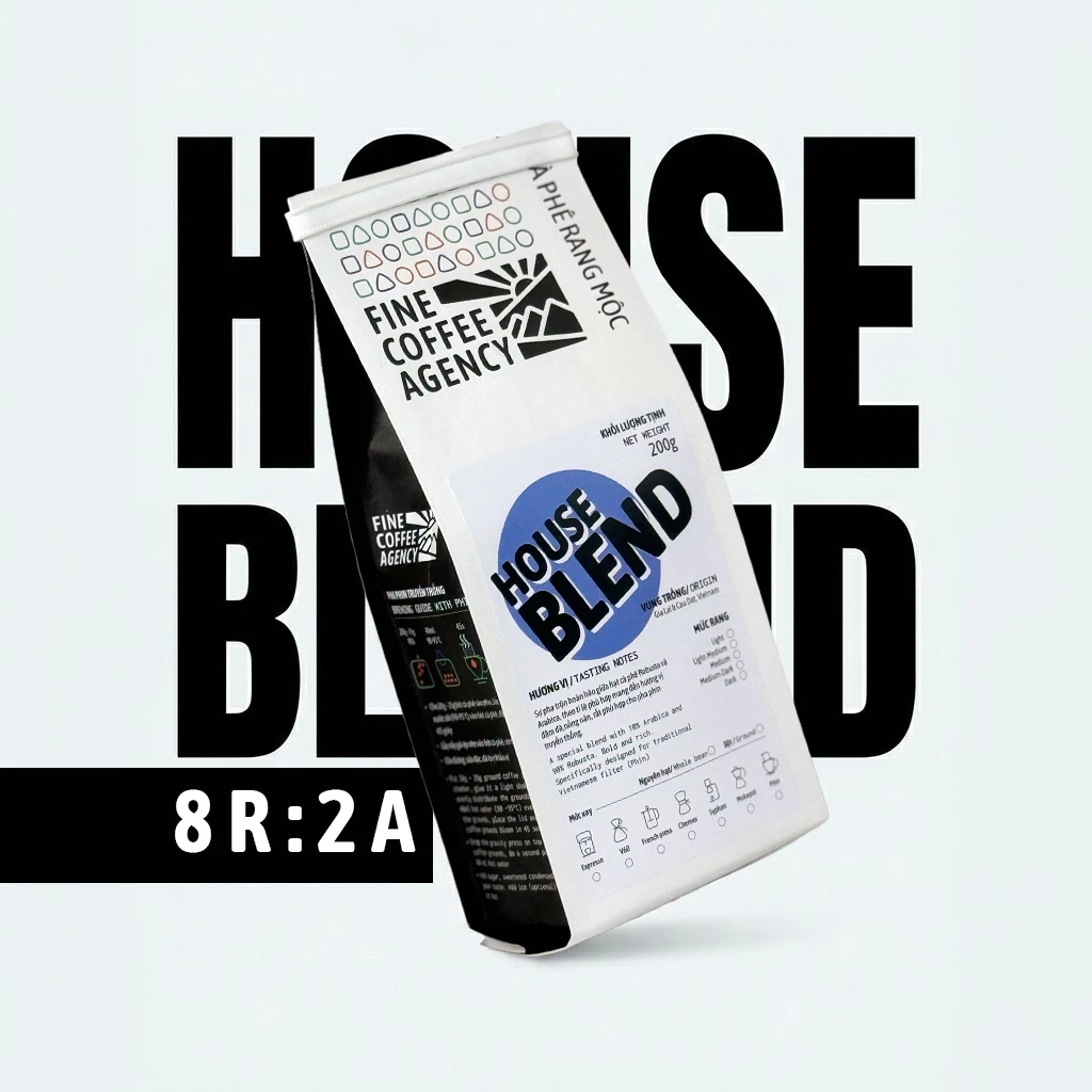 ハウスブレンド コーヒー粉 200g (ロブスタ80% アラビカ20%) キャラメル&バニラ ライトロースト ドリップ・エスプレッソ対応