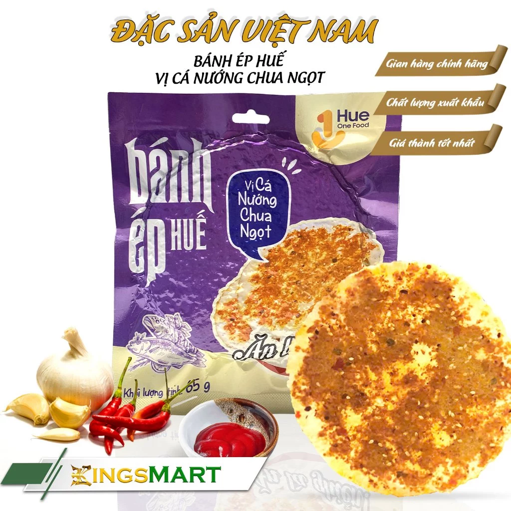 フエ名物 押し焼きスナック (甘酸っぱい焼き魚風味) - HUE ONE FOOD 40g