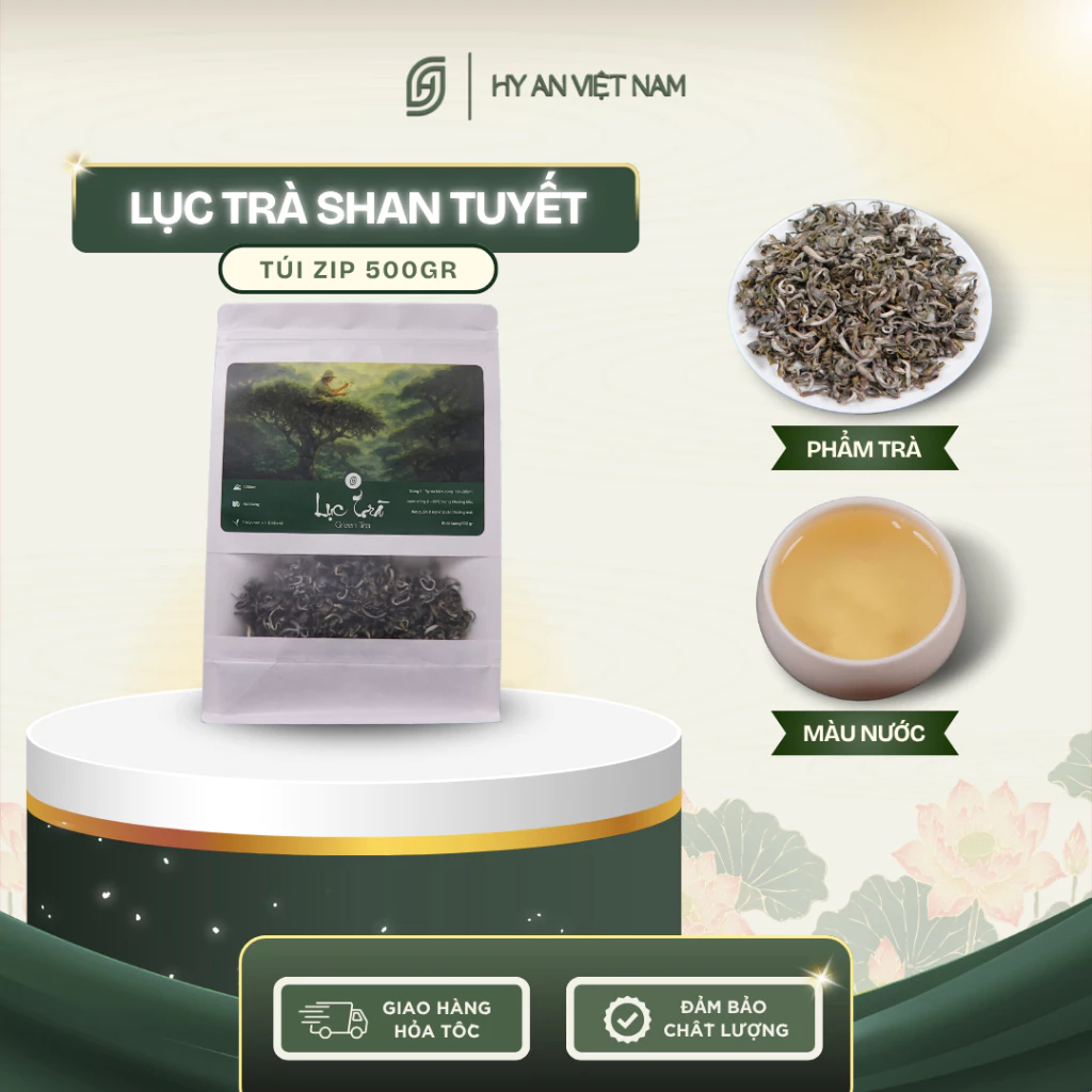 ハザン省シャンティ雪緑茶 ハイアン - 極上オーガニックティー、ジップ袋入り500g