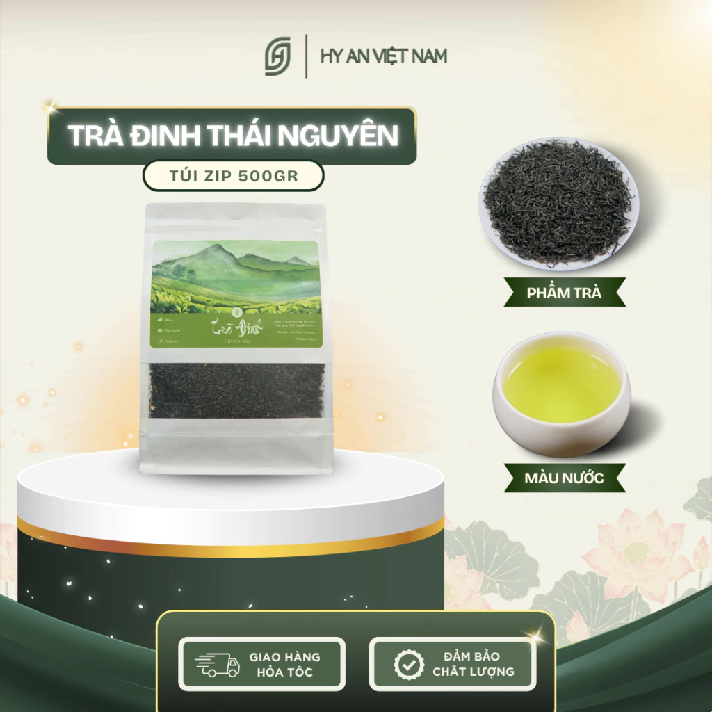 ハイアン最高級ディン茶 - タイグエン産オーガニック新芽緑茶 500g ジップパック