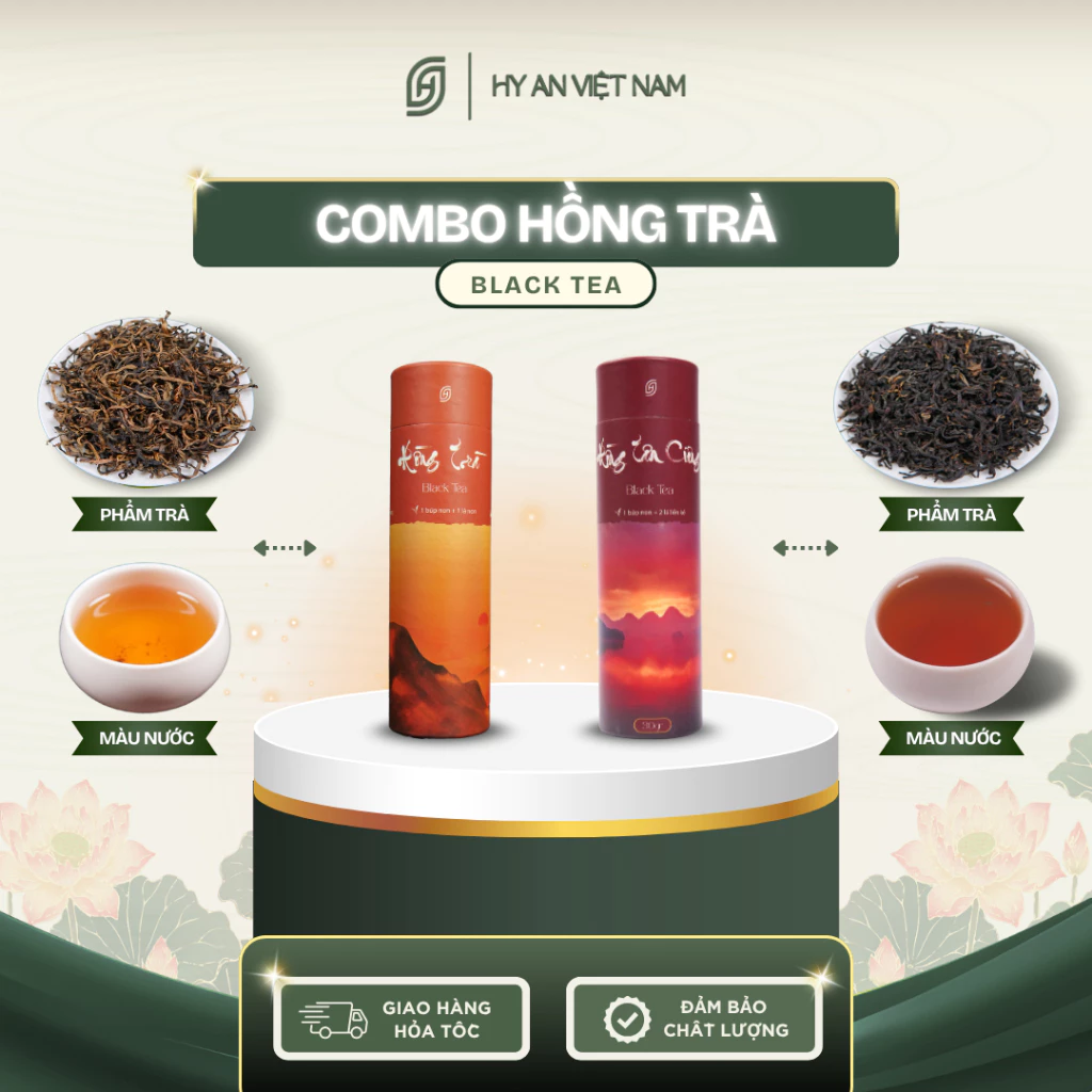 ハイアン ベトナム産 高級紅茶・黒茶コンボ (オーガニック、爽やか) 30gチューブ