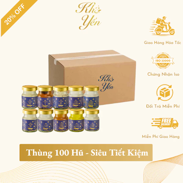 【大容量100個パック】Khả Yến（カエン）特製 瓶入り即席ツバメの巣 – 美容と健康のスーパーフード！