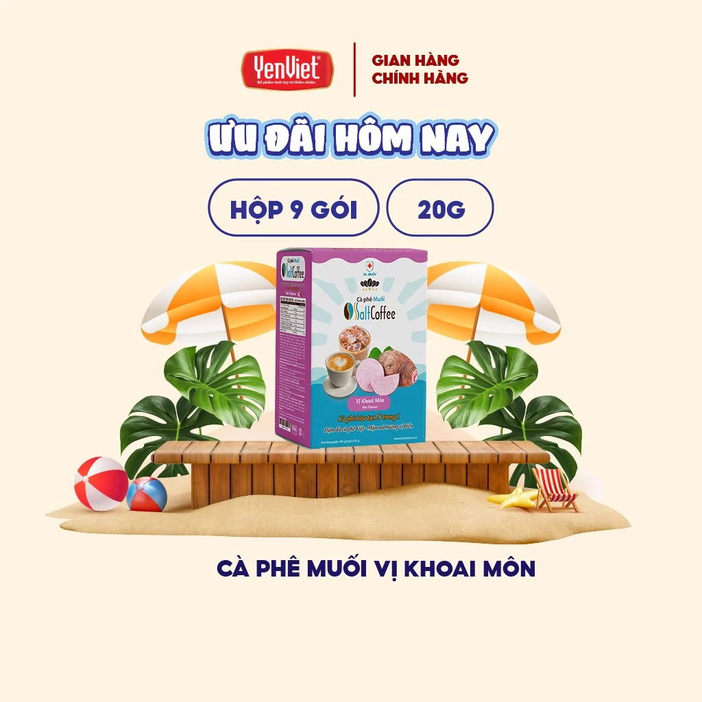 Dr. Muối 塩コーヒー タロイモ風味 インスタントコーヒー 180g (9袋入) - ベトナム Yến Việt