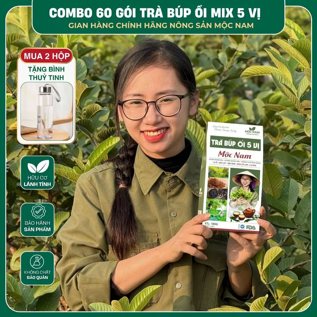 『Mộc Nam』減量サポート！グアバ葉＆5種のハーブ入り純粋茶ティーバッグ60包
