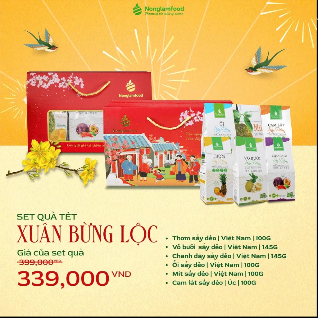 ノンラムフード Bừng Lộc 2025 特選ドライフルーツギフトセット、高級で心温まるお歳暮・お中元