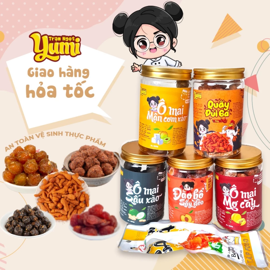 YumiのTrạm ngọt特製 激辛ドライフルーツ4種コンボ！揚げ鶏の足スナック＆ピリ辛鶏足付き