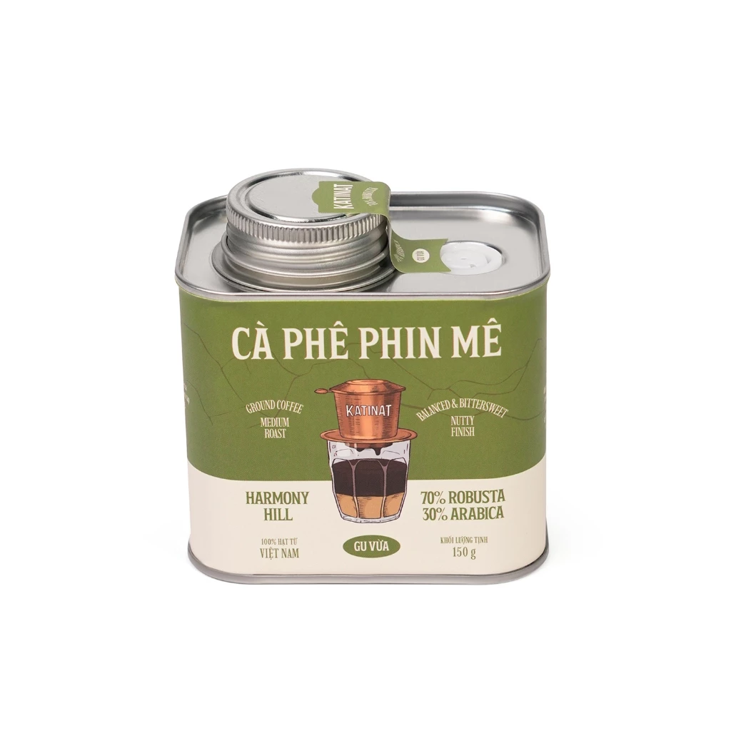 カティナット Đồi Gió Xanh (青い風の丘) ブレンドコーヒー粉 150g ミディアムロースト - バランスの取れたベトナムの味