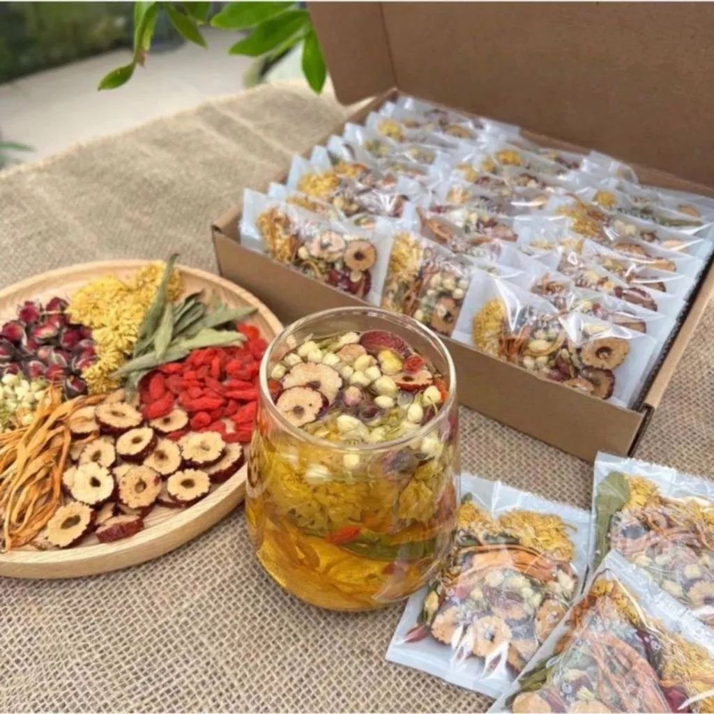 AN LẠC KHANG 厳選7種ハーブ配合 冬虫夏草茶 (30包) - 美肌・美顔、巡りケアで内側から輝く健康へ